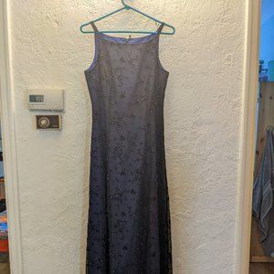Long Blue Formal dress with beading